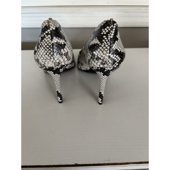 Naturalizer Anna Snake Skin  Pointed Toe Heels  Pumps Black & Cream  Size 10 - Picture 5 of 8